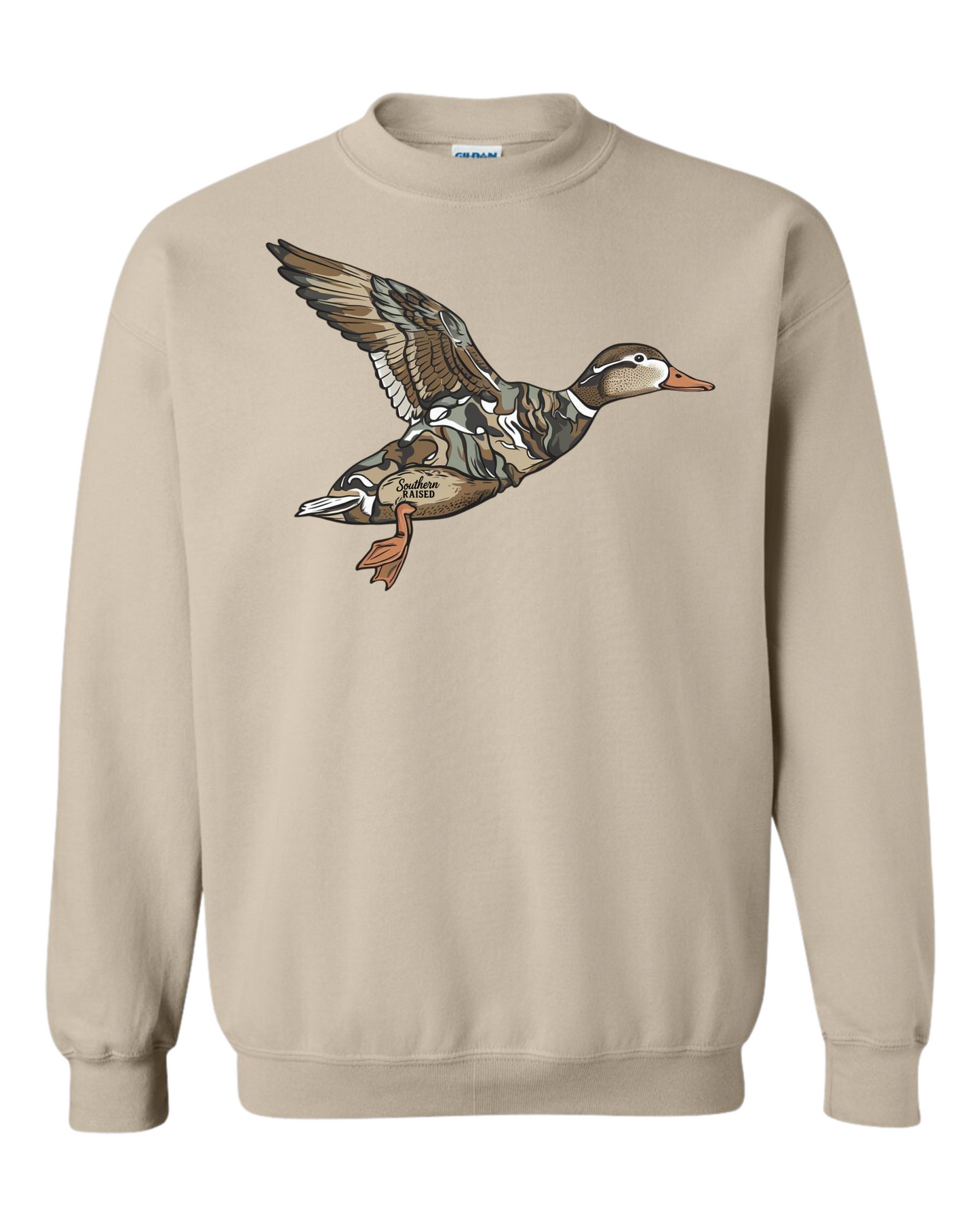 Adult Nash Camo Duck Crewneck Sand