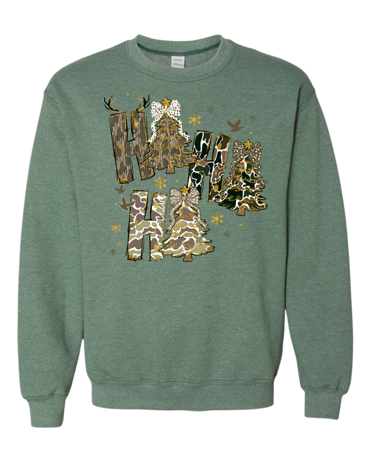 Adult Ho Ho Camo Crewneck