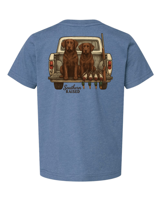 Chocolate Lab Hunting Truck