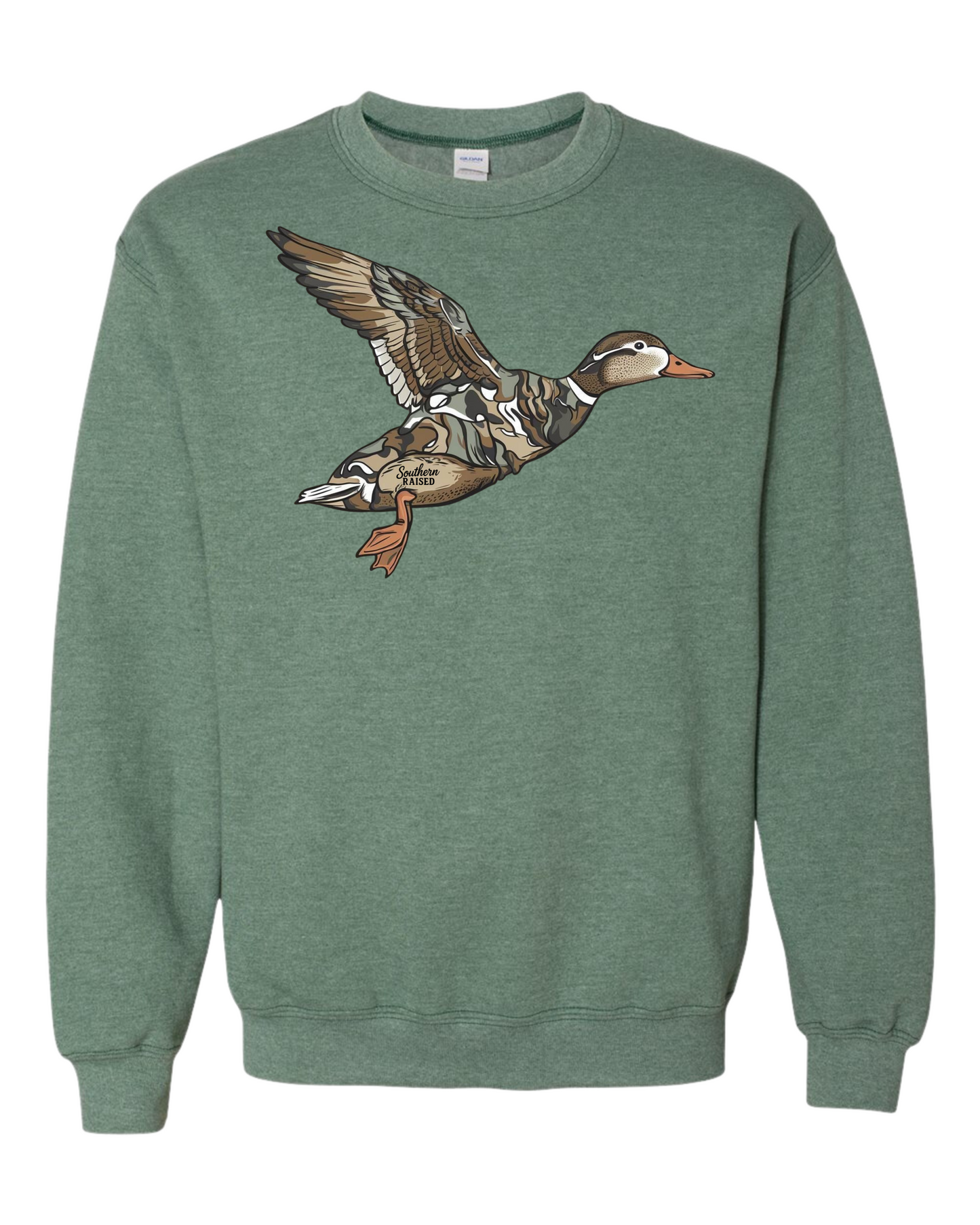 Adult Nash Camo Duck Crewneck Heather Green