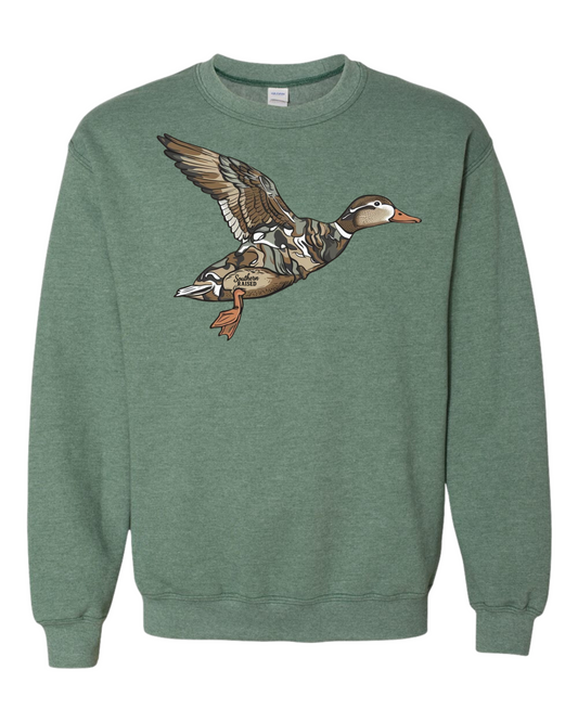 Adult Nash Camo Duck Crewneck Heather Green
