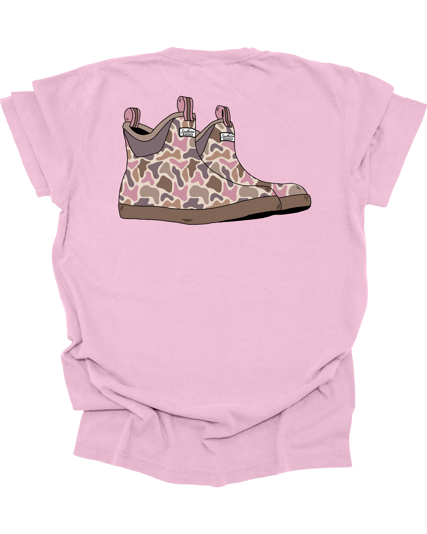 Pink Camo Deck Boot Adult