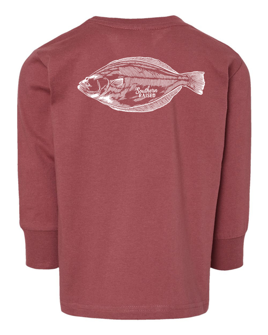 Long Sleeve Flounder Sketch Tee