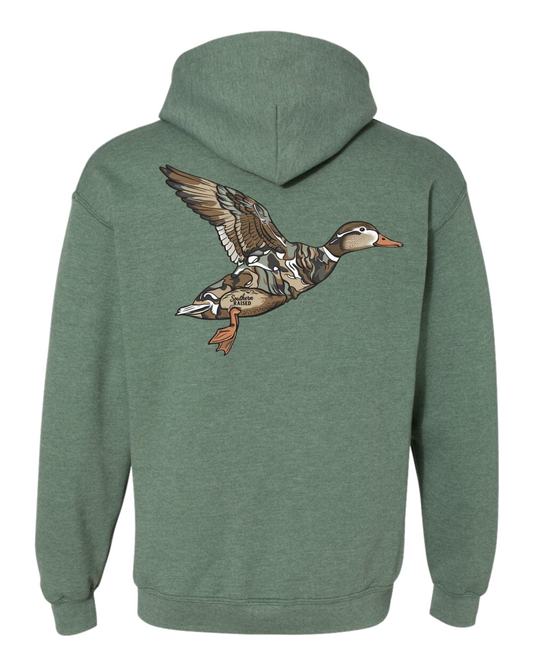 Adult Nash Camo Duck Hoodie Heather Green