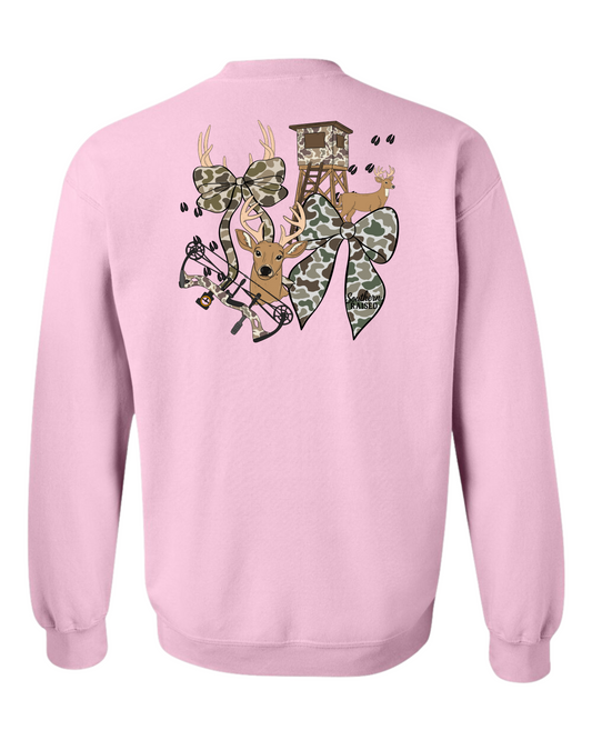 Adult Girly Hunt Bow Crewneck